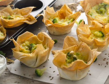 Strudelmuffins mit Brokkoli und Käse