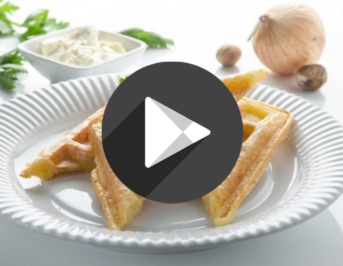 Klicken Sie mit der rechten Maustaste hier, um Bilder herunterzuladen: Video - Kartoffelpuffer aus dem Waffeleisen
