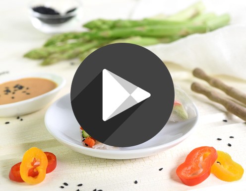 Klicken Sie mit der rechten Maustaste hier, um Bilder herunterzuladen: Video – Sommerrollen mit Spargel-Paprika